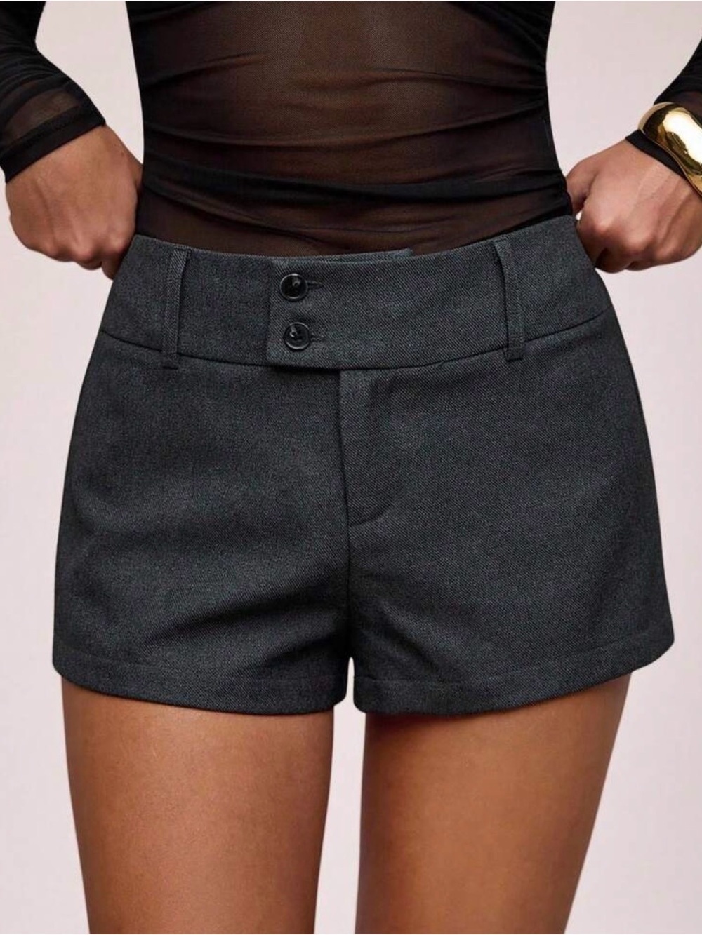 NEW Tailored High-Waist Women’s Mini Shorts in Dark Gray